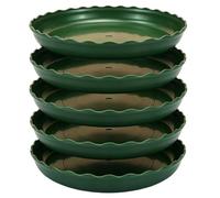 Bandeja para Plantas Redonda Verde, Base para Macetas Riego, Pack de 5 | Bandeja de Goteo para Plantas de Resina Gruesa para Jardín, Terraza, Balcón, Pasillo(23.5x3cm/9.3x1.2in)