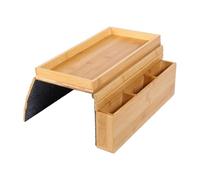 Bandeja para Reposabrazos De Sofá, Almacenamiento De Madera Antideslizante Ahorraespacio, Bandeja Y Mesa De Sillón Organizador Reclinable, Mando A Distancia, Taza, Café, Teléfono, Snack,