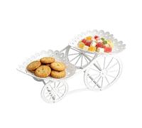 Bandeja para servir de 2 niveles y 2 capas elegante y funcional que | Plato de frutas para cupcakes para fiesta de cumpleaños, boda, bufé, reunión de té, cena de vacaciones