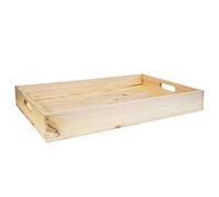 Bandeja para servir, dimensiones 60 x 40 x 8 cm, bandeja de madera, bandeja de desayuno, bandeja para bar (natural)