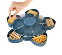Bandeja Para Servir Dividida: Base Giratoria Antideslizante, Contenedor Para Refrigerios De 8,66 X 8,66 X 1,97 Pulgadas, Organizador De Aperitivos Para Mesa De Comedor, Juego De Cajas De Alimentos Fab