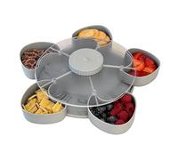 Bandeja Para Servir Dividida: Base Giratoria Antideslizante, Contenedor Para Refrigerios De 8,66 X 8,66 X 1,97 Pulgadas, Organizador De Aperitivos Para Mesa De Comedor, Juego De Cajas De Alimentos Fab