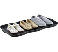 Bandeja para zapatos grande, de plástico, con capacidad para 6 pares de zapatos. Diseño con relieve para retener la suciedad. Dimensiones: 3 x 75 x 38 cm. Color:
