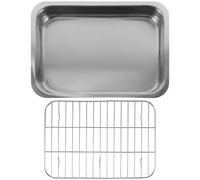 Bandeja Plata de Acero Inoxidable para Horno, Rectangular | Práctica y Fácil de Limpiar, Uso en Fiestas y Colección Personal, Sencilla