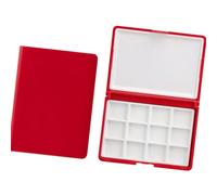 Bandeja portátil de 12 pozos para pintura de acuarela, caja de almacenamiento de con a prueba de fugas para almacenamiento acrílico de aceite y acuarela