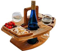 Bandeja portátil para frutas, juego de dos niveles para quesos y embutidos, con plato integrado para frutas/vino, gran capacidad y diseño que ahorra espacio, fácil de limpiar, ideal para copas de vino