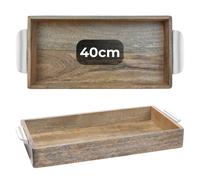 Bandeja Portavelas Decorativa de Madera Marrakesch, Boho, 40 cm