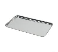 Bandeja rectangular de acero inoxidable con fondo plano para barbacoa y | Diseño rectangular, se adapta a la mayoría de parrillas, fácil de llevar, construir, tolerante al calor