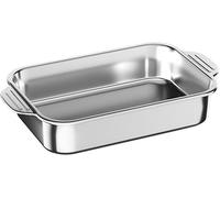 Bandeja rectangular de acero inoxidable, disponible en tamaños de 33, 37, 41, 45 y 51 cm. Bandeja para hornear pescado, de forma profunda. Bandeja para asar pavo. Plato para servir que también se pued