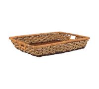 Bandeja rectangular de cuerda trenzada marrón 50x40x08