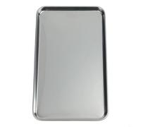 Bandeja rectangular para barbacoa de acero inoxidable con fondo plano para asar carne y verduras, sartén resistente para servir restaurante S, M, L, XL (M)