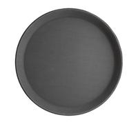 Bandeja redonda de Kristallon, de fibra de vidrio, antideslizante, para servir, color negro, 280 mm
