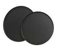 Bandeja redonda de metal, 30-35 cm, color negro mate, juego de 2 unida
