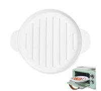 Bandeja redonda de silicona para cocinar tocino y microondas de 9, 5x7, 8 pulgadas con asas dobles, bandeja para tocino acanalada resistente al calor para horno, utensilio de cocina para restauran