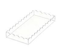 Bandeja Vanità - Porta objetos a bordo festoneado para pantalla - Bandeja organizadora transparente, para escritorio, cómoda, armario, estantería, cocina, salón