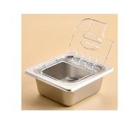 Bandejas Recipiente Gastronorm GN 1/6 2.5"/3.9"/ 5.9",Tapa Abatible Transparente,Apto Para Alimentos Horno Baño María,Acero Inox Rectangular Contenedor De Ingredientes,1/6（17.8*16.5cm）,6.5cm/2.55”