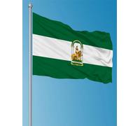 Bandera de Andalucía de España, 60x90cm, 90x150cm, auténtica banderines nacionales españoles para decoraciones, banderas para eventos 2 Grommets 60x90cm