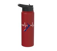 Bandera del latido del corazón de Nueva Zelanda Stainless Steel Insulated Water Bottle