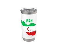 Bandera del mapa del corazón de Irán | Libertad iraní persa | Free Iran Vaso térmico de acero inoxidable de doble pared