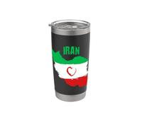 Bandera del mapa del corazón de Irán | Libertad iraní persa | Free Iran Vaso térmico de acero inoxidable de doble pared