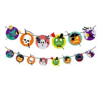 Banderines de papel para decoración de Halloween, banderines de calabaza, adorno colgante para fiestas de vacaciones y escaparates de tienda minorista, pancartas de calabaza de Halloween