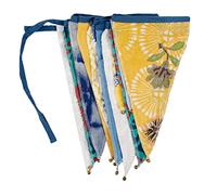 Banderines de Tela Amarilla y Azul, 3 m, Guirnalda de banderines de Bandera Triangular, ecológica, 100% algodón orgánico, Decoraciones Florales para Fiestas, Dormitorio de niños, decoración del hogar