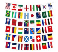 Banderines de tela de 10 m para la Copa Mundial de la FIFA 2022 con 32 equipos, banderas nacionales de fútbol, fútbol, eventos deportivos, decoración de fiesta