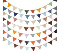 Banderines de tela para guardería de 2,6 M, 10 banderas triangulares, decoración de fiesta, pancarta para el hogar, Baby Shower, guirnalda de Carnaval NO007-Light Candy