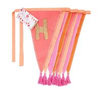 Banderines de tela rosa de feliz cumpleaños - 3m | Guirnalda de bandera triangular, 100% algodón, para niñas, interior o exterior, decoraciones reutilizables para fiesta de cumpleaños