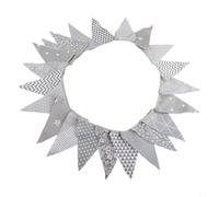 Banderines florales impermeables de tela de algodón de 33 pies para bodas, recepciones, fiestas de cumpleaños, jardín, patio, decoración de eventos (gris)