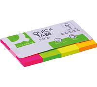 Banderitas separadoras q-connect 20x50 mm fluorescente pack de 4 con 50 hojas