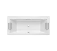 Bañera Acrílica Rectangular Biplaza Hidromasaje con Desagüe y Pies 180x90x43cm Roca