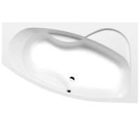 Bañera asimétrica de 160 x 95 x 44 cm, modelo MAMBA, para instalación en el lado derecho, fabricada en acrílico