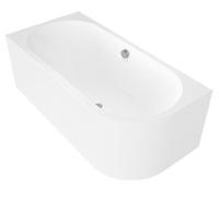 Bañera asimétrica Polysan VIVA L MONOLITH, de 180x75x60 cm, color blanco
