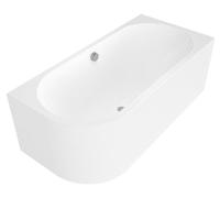 Bañera asimétrica Polysan VIVA R MONOLITH, de 170x75x60 cm, color blanco