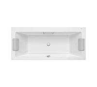 Bañera de Acrílico con Diseño Rectangular Biplaza en Acabado Vythos Blanco Roca - Sin accesorios