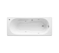 Bañera Rectangular Acrílica Roca Genova con Hidromasaje Basic 140x70 cm Blanca - Con faldón frontal / Con válvula automática con sifón