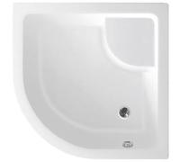 Bañera de ducha Aqualine, de forma de cuarto de círculo, 90x90x28 cm, incluye patas, modelo R550