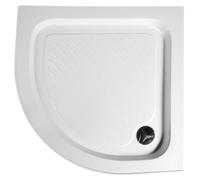 Bañera de ducha de acrílico autoportante Aqualine, forma de cuarto de círculo, 80x80x15 cm