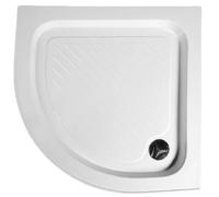 Bañera de ducha de acrílico autoportante Aqualine, forma de cuarto de círculo, 90x90x15 cm