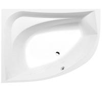Bañera de esquina asimétrica, 160 x 120 x 49 cm, para instalación en la izquierda, de acrílico, modelo Tanya, con capacidad de 310 litros