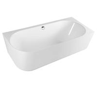 Bañera de esquina independiente Polysan SUSSI R, fabricada en mármol artificial, de 150x70x49,5 cm, color blanco