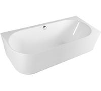 Bañera de esquina independiente Polysan SUSSI R, fabricada en mármol artificial, de 170x70x49,5 cm, color blanco