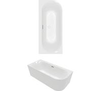 Bañera de esquina Villeroy & Boch Loop & Friends, modelo Oval Duo, con estructura oculta, de 170 x 75 cm, para instalación en esquina, lado derecho