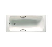 Roca Bañera rectangular Swing acero esmaltado 180x80cm blanca con asas y válvula automática con sifón