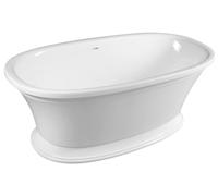 Bañera de resina de mármol independiente Polysan VELIA, de 167x83x62,5 cm, color blanco