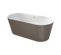 Bañera de Stonex con Diseño Ovalada y Un Acabado Café Raina Blanco Roca