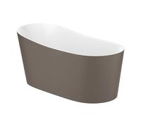 Bañera de Stonex con Diseño Ovalado en Acabado Color Café y Maui Round Blanco Roca