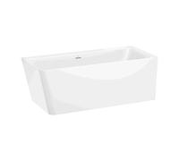 Bañera de Stonex con Diseño Rectangular Asimétrica a la Derecha y Acabado Ona Blanco Roca