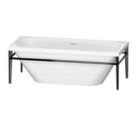 Bañera Duravit Xviu 700443, 1800x800x460 mm independiente, con revestimiento acrílico y marco, con desagüe especial y rebosadero, 700443000B20000, Color: Negro Mate